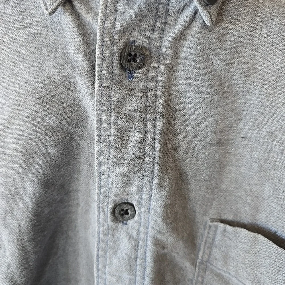 Vintage Woolrich‎ USA Made Men's XL Gray Long Sleeve 100%Cotton Shirt Flannel